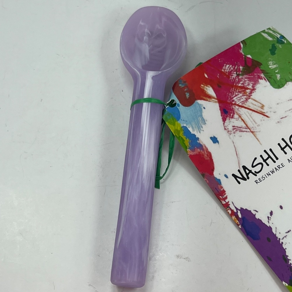Nashi Home Resin Spoon Unisex OS Purple NEW Marbled Handcrafted Serveware 8.5 in - Picture 2 of 6